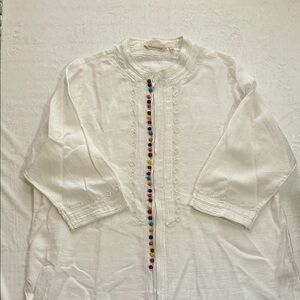 Soft Surroundings White Textured Tunic